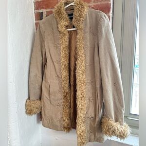 Vintage Penny Lane Fur Trim  Coat